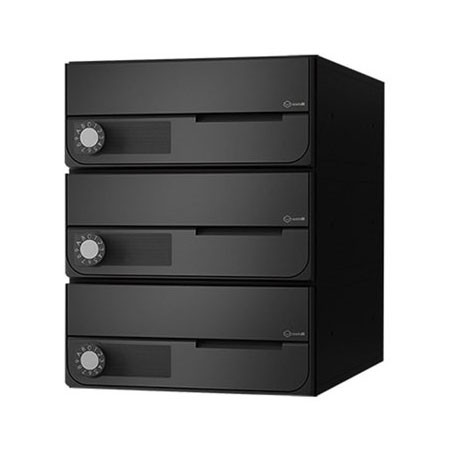NASTA ナスタ ポスト D-ALL 3戸 上開き 静音大型ダイヤル錠 ブラック 360×280×406.2 KS-MB6002PU-3L-BK | KS-MB6002PU シリーズ メール便 はがき DM パンフレット カタログ 回覧板 郵便受け 郵便ポスト 新聞受け 玄関ポスト メールボックス おしゃれ シンプルの通販は