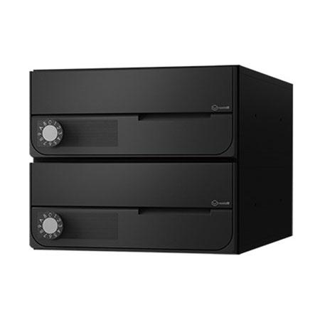 NASTA ナスタ ポスト D-ALL 2戸 横開き 可変ダイヤル錠 ブラック 240×280×406.2 KS-MB6002PY-2LK-BK | KS-MB6002PY シリーズ メール便 はがき DM パンフレット カタログ 回覧板 郵便受け 郵便ポスト 新聞受け 玄関ポスト メールボックス おしゃれ シンプルの通販は