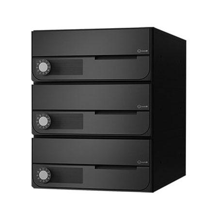 NASTA ナスタ ポスト D-ALL 3戸 横開き 可変ダイヤル錠 ブラック 360×280×406.2 KS-MB6002PY-3LK-BK | KS-MB6002PY シリーズ メール便 はがき DM パンフレット カタログ 回覧板 郵便受け 郵便ポスト 新聞受け 玄関ポスト メールボックス おしゃれ シンプル