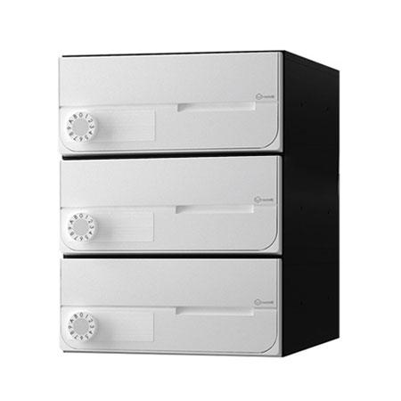 NASTA ナスタ ポスト D-ALL 3戸 横開き 可変ダイヤル錠 ホワイト 360×280×406.2 KS-MB6002PY-3LK-W | KS-MB6002PY シリーズ メール便 はがき DM パンフレット カタログ 回覧板 郵便受け 郵便ポスト 新聞受け 玄関ポスト メールボックス おしゃれ シンプル