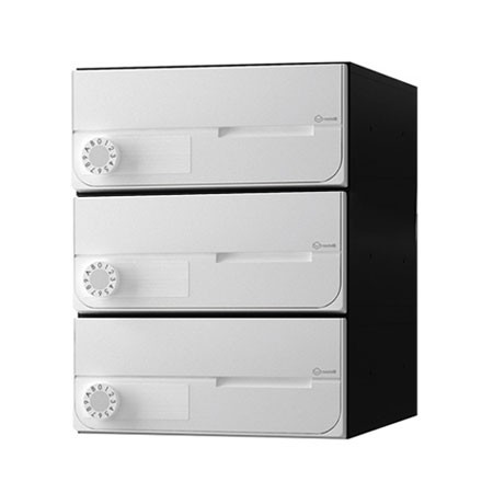 NASTA ナスタ ポスト D-ALL 3戸 横開き 静音大型ダイヤル錠 ホワイト 360×280×406.2 KS-MB6002PY-3L-W | KS-MB6002PY シリーズ メール便 はがき DM パンフレット カタログ 回覧板 郵便受け 郵便ポスト 新聞受け 玄関ポスト メールボックス おしゃれ シンプルの通販は