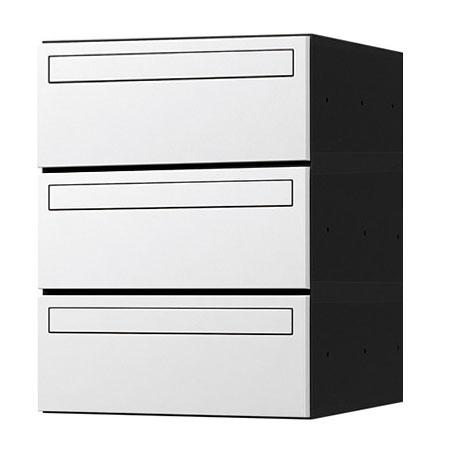 NASTA ナスタ ポスト D-ALL 3戸 可変プッシュボタン錠 ホワイト 360×280×381 KS-MB6101S-3PK-W | KS-MB6101S シリーズ メール便 はがき DM パンフレット カタログ 回覧板 郵便受け 郵便ポスト 新聞受け 玄関ポスト メールボックス おしゃれ シンプル