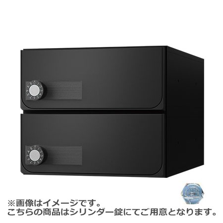 NASTA ナスタ ポスト D-ALL 横開き 2戸 シリンダー錠 ブラック 240×280×423.2 KS-MB6102PY-2C-BK | KS-MB6102PY シリーズ メール便 はがき DM パンフレット カタログ 回覧板 郵便受け 郵便ポスト 新聞受け 玄関ポスト メールボックス おしゃれ シンプル_1