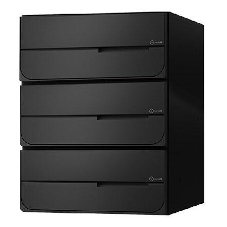 NASTA ナスタ ポスト D-ALL 横開き 3戸 静音ラッチ錠 ブラック 360×280×423.2 KS-MB6302PY-3R-BK | KS-MB6302PY シリーズ メール便 はがき DM パンフレット カタログ 回覧板 郵便受け 郵便ポスト 新聞受け 玄関ポスト メールボックス おしゃれ シンプル