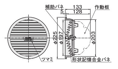 NASTA ナスタ 床下換気口　樹脂 自動 手動 形状記憶合金仕様 シリーズ 直径200 KS-0384P-R5 | 床下 換気口 新築 リフォーム DIY 住宅 換気 用品 現場 建築 空調 おしゃれ シンプル_3