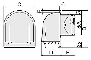 NASTA ナスタ 屋外換気口 ステンレス 深型タイプ 防火ダンパー付