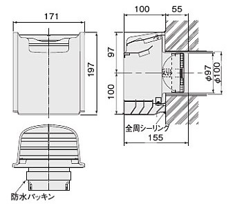 Nasta ナスタ 屋外換気口 強制換気 給気 排気タイプ 防火ダンパー付 シリーズ シルバーグレー 適用パイプ Su100 内径直径100 防火ダンパの通販はau Pay マーケット Desir De Vivre