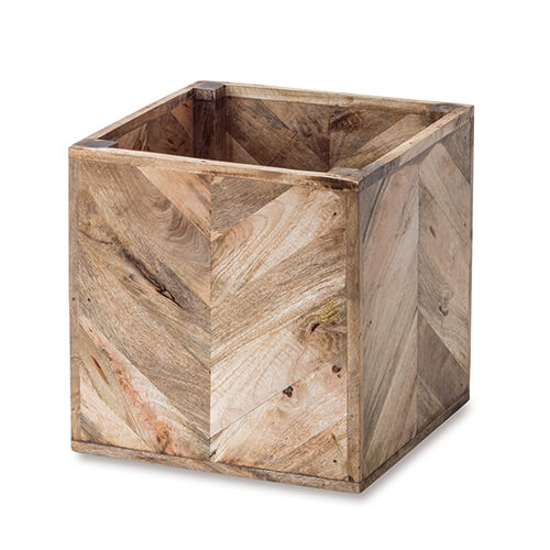 ポッシュリビング ヘリンボーンポットカバー 41339 | 植木鉢 8号鉢 ウッドプランター ポットカバー 鉢 四角 プランター 木目 木製 茶系 ブラウン スクエア ウッド ガーデニング ナチュラル 北欧 インテリア おしゃれ 大型植木鉢 観葉植物の通販は