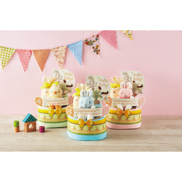 バニーズバイザベイ おむつケーキ2段 ブルー | 23-0294-031 ベビー 赤ちゃん グッズ 日用品 衛生用品 消耗品 おむつ ブルー おむつケーキ マルチ 万能 便利 贈答品 贈り物 お祝い ギフト プレゼント_1