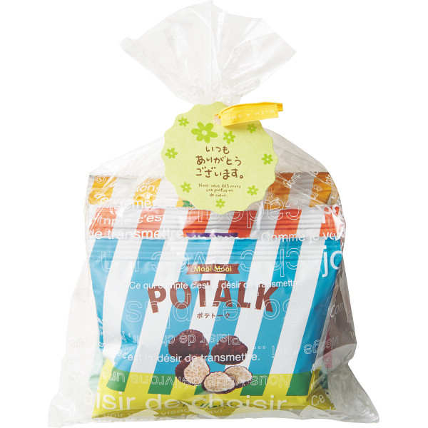 Ｍｏｏｉ Ｍｏｏｉ ポテトーク ３袋 メッセージあり MMP3M | 24-0078-048食品 食べ物 お菓子 おやつ 菓子 スナック菓子 ポテト じゃがいも トリュフ アンチョビ はちみつ ギフト 贈り物 プレゼント 挨拶 手土産 お年賀