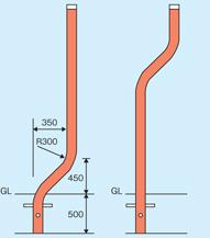 信栄物産 ポール 茶 P-5BR | ポール ミラーポール ガレージミラー 道路鏡 道路反射鏡 安全確認ミラー カーブミラー カー用品 カーアクセサリー ガレージ用品 大型用オプション 支柱 支え 取り付け 道路 フェンス 車庫_1