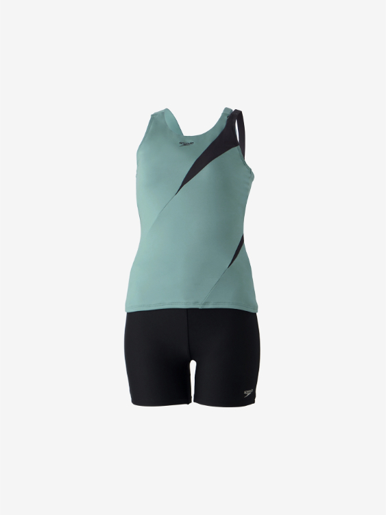 speedo スピード DIAGONA SEPA ストーミーS O SFW22215 SS | スイムウェア レディースセパレーツ セットアップ 2.5分丈 フィット感 ストレス軽減 水着 水泳 プール ヨガ ラン 運動 スパ サウナ フィットネス アクアエクササイズ 水陸両用 オススメ speedo スピード DIAGONA SEPA ストーミーS M SFW22215 SS | スイム