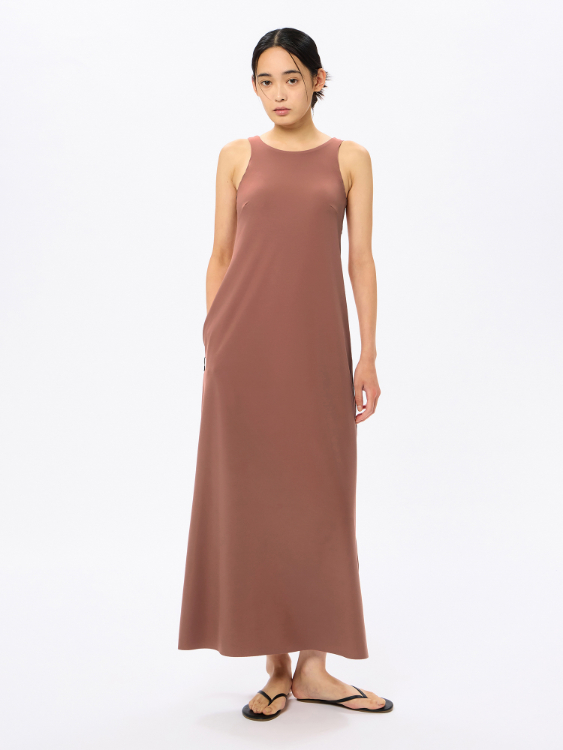 speedo スピード LONG DRESS W CUP アーモンド L SAW62430 AL | スポーツウェア スポーツ ウエア 水泳 スイミング ワンピース 袖なし ノースリーブ スリーブレス フレア 紫外線対策 UVカット ポケット付き アウトドア トレーニング レディース speedo スピード LONG DRESS W CUP アーモンド L SAW62430 AL