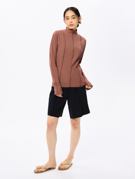 speedo スピード L/S STITCHING SEPA アーモンド M SFW22531 AL