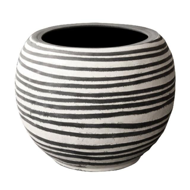 SPICE スパイス SPICE OF LIFE Wow クールアフリカン イレギュラーラインボーダー ポット ホワイト CPGH2040 | ガーデン ポット ハイエンド インテリア アフリカンテイスト シンプル デザイン 器の通販は