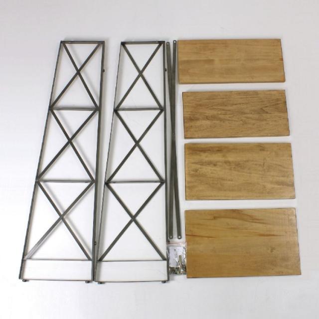 SPICE スパイス SPICE OF LIFE タイムレスウッド 4段ワイドシェルフ 組立式 ADFK2040 | 家具 シェルフ 棚 ヴィンテージ インテリア アイアン 木製板 4段 台形型 デザイン 組立式 収納 持ち運び 便利