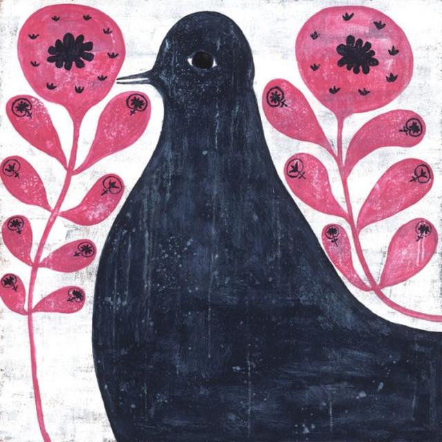 SPICE スパイス SUGARBOO Black Bird in Flowers SP126-12x12inch |  アート