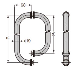 SUGATSUNE スガツネ工業 ステンレス鋼製 ドアハンドル 793BNF型 L字 100-032-450 793BNF-425SM | ドアノブ ハンドル ノブ シンプル おしゃれ ハンドル ステンレス 鋼 SUS304 鏡面研磨_2