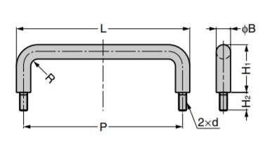 SUGATSUNE スガツネ工業 チタンアロイ製手持ち部分 H-42-BT型 100-010-350 H-42-BT-2 | 引き取り手 手持ち部分 分かりやすい 格好のいい 引き取り手 手持ち部分 チタンアロイ 鏡面みがき上げる