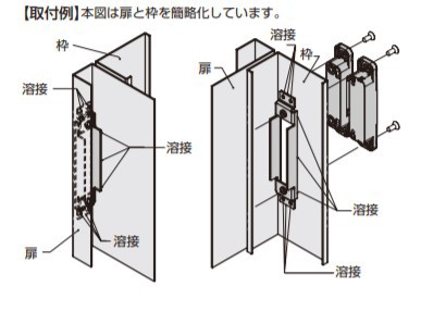 SUGATSUNE スガツネ工業 スチールドア・スチール枠用ブラケット HES3D-120BKT型 三次元調整機能付隠し丁番 HES3D-120型用  PAT 枠用 170-0