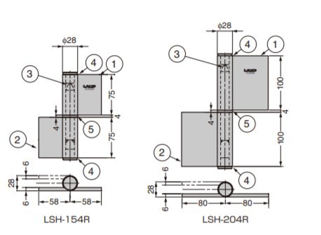 SUGATSUNE スガツネ工業 オールステンレス鋼製重量用旗丁番 HG-LSH型 170-034-221 HG-LSH-204L | LAMP ランプ 建築金物 家具金物 建具 部