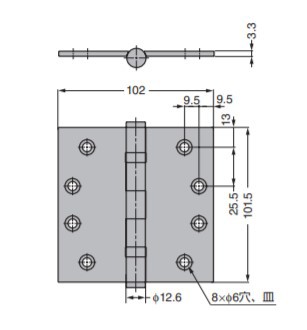 SUGATSUNE スガツネ工業 平儀星丁番 4040B型 ボールベアリング入 170-918-790 4040BPB | LAMP ランプ 建築金物 家具金物 建具 部品 パー