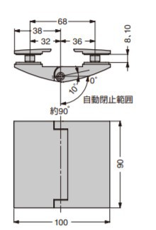 SUGATSUNE スガツネ工業 ガラスドア用 マグネット付丁番 8102型 ガラス取付タイプ クロムめっき 170-181-480 8102ZN1 | LAMP ランプ 建築