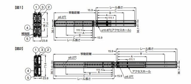 期間限定今なら送料無料 スガツネ工業 3509-24スライドレール 3509-24