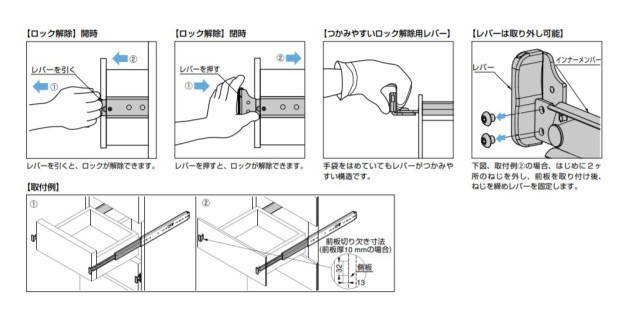 SUGATSUNE スガツネ工業 スライドレール 8908 重量用 ロックイン