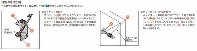 SUGATSUNE スガツネ工業 F型スベリ鋲 IF型 用 部品セット 210-030-122