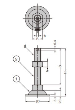 SUGATSUNE スガツネ工業 重量用アジャスター ADHS型 ステンレス鋼製 200-012-535 ADHS-85-24-200 | LAMP アジャスター ADHS型 重量用 家