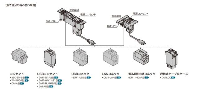 SUGATSUNE スガツネ工業 デスクトップマルチタップ DML型 本体 横長タイプ(鍵付)、電源+空き 210-020-480 DML-PB-L-WT | LAMP 取付け カフェ ロッカールーム ホテルロビー 空港ラウンジ オフィス 家具 機器 宿泊施設 店舗 コンセント_3