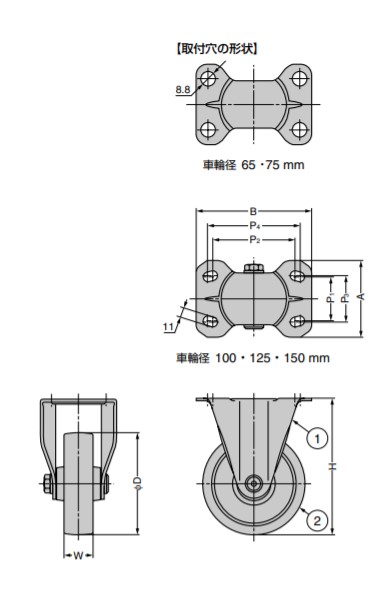 SUGATSUNE スガツネ工業 ステンレス鋼製キャスター SUS-SK型 プレートタイプ 固定車 200-134-265 SUS-SK100-R | LAMP キャスター SUS-SK型 プレートタイプ ステンレス鋼製 固定車 車輪 単輪 家具関連金物 脚部品 取付け 台車 医療機器 研究所機器 業務用キッチン 調理用設備_2