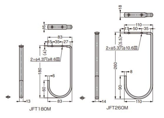 SUGATSUNE スガツネ工業 ステンレス鋼製 ジャンボ フック JFT260M 天井付用 110-020-081 JFT260M | 便利 シンプル おしゃれ ステンレス 