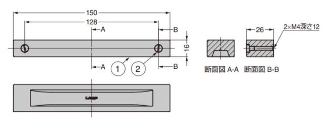 SUGATSUNE スガツネ工業 ハンドル PXB-AS09-128型 PAT エイジドスクリューシリーズ 100-033-736 PXB-AS09-128-BR | シンプル おしゃれ 取手 黄銅 ブロンズブラウン_2