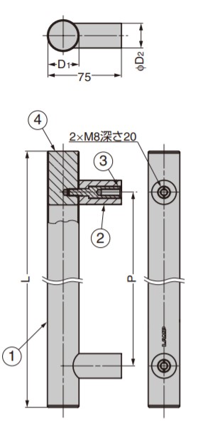 SUGATSUNE スガツネ工業 ステンレス鋼製 ハンドル SSH型 100-181-416 SSH-3240 | シンプル おしゃれ 取手 ステンレス 鋼 SUS304 ヘアライン 仕上_1