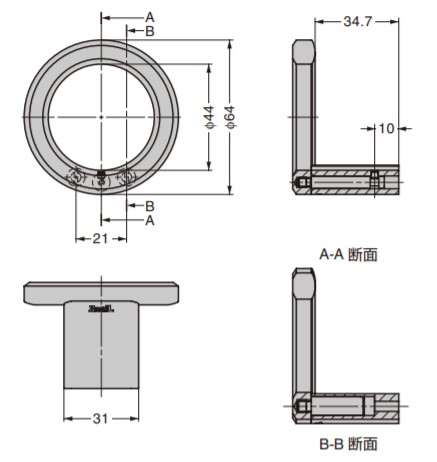 SUGATSUNE スガツネ工業 ステンレス鋼製 フック ZL-2105 PAT 110-022-198 ZL-2105 | 便利 シンプル おしゃれ ステンレス 鋼 SUS316 Zwei L 仕上_2
