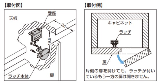 SUGATSUNE スガツネ工業 レバー ラッチ AL-02 両開き扉用 140