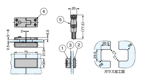 SUGATSUNE スガツネ工業 両開き 扉 錠 XL-GC01型 150-001-052 XL-GC01-CR-D | DIY LAMP ランプ 金物 金具 ツール 部品 錠 鍵 カギ セキュ