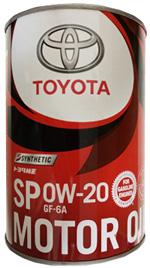 トヨタ エンジンオイル SP 0W-20 GF-6A 1L 缶 新08880-14306 旧08880