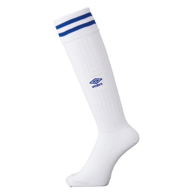 umbro アンブロ ラインストッキング ホワイトｘブルー 19-21 UAS8310 WBU | スポーツ スポーツ用品 運動 服 衣類 ウエア 小物 靴下 くつ下 ソックス ストッキング 機能性 ブランド 快適 デザイン シンプル 刺繍 サッカー フットサル 19 19.5 20 20.5 21 ホワイト ブルー