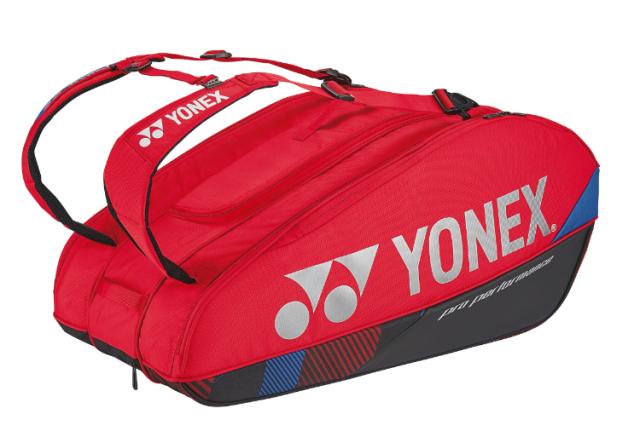 YONEX ヨネックス ラケットバッグ９ スカーレット BAG2402N 651 | ラケットバッグ９ スカーレット 鞄 かばん テニス ラケット入れ シューズポケット 収納 ポリエステル 運動 練習 試合 部活 スポーツ用品 アクセサリー ブランドロゴ
