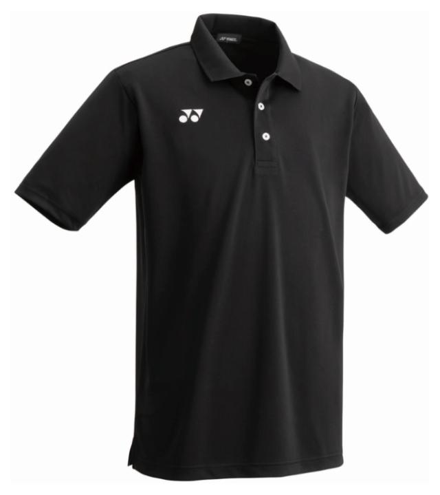 YONEX ヨネックス ユニポロシャツ ブラック XO FW1009 007 | スポーツウェア ポロシャツ Tシャツ 半袖 UVカット 吸汗速乾 制電 ポリエステル100% テニス サッカー ゲーム 練習 試合 ユニセックス ジュニア キッズ スポーツ