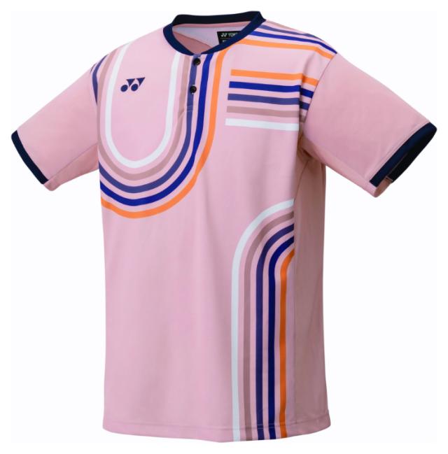 YONEX ヨネックス メンズゲームシャツ ピンクベージュ SS 10639 630 | テニスウェア バドミントンウェア メンズ 半袖 吸汗速乾 通気性 速乾素材 軽量 男性 テニス バドミントン ドライ UVカット ストレッチ 試合トレーニング 快適 汗対策