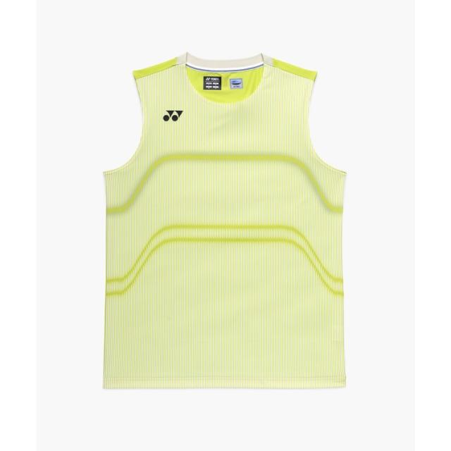 YONEX ヨネックス メンズゲームシャツ(ノースリーブ) フレッシュライム XO 10714 680 | スポーツ 運動 トレーニング ウエア ウェア トップス ノースリーブ スリーブレス 袖なし シャツ クルーネック メンズ スポーツウェア バドミントンウェア バドミントン