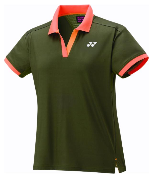 YONEX ヨネックス ウィメンズゲームシャツ オイルブラウン O 20834 679 | テニスウェア バドミントンウェア ウィメンズ 女性 半袖 吸汗速乾 通気性 速乾素材 テニス バドミントン ドライ UVカット ストレッチ 試合トレーニング 快適 汗対策