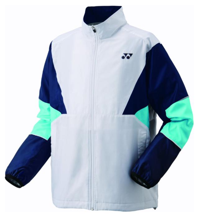 YONEX ヨネックス ユニ裏地付ウィンドウォーマーシャツ ホワイト/ミント M 70105 551 | テニスウェア バドミントンウェア レディース メンズ ユニセックス 男女兼用 暖かい ジャージ ウォーミングアップ テニス バドミントン 試合 スポーツウェア