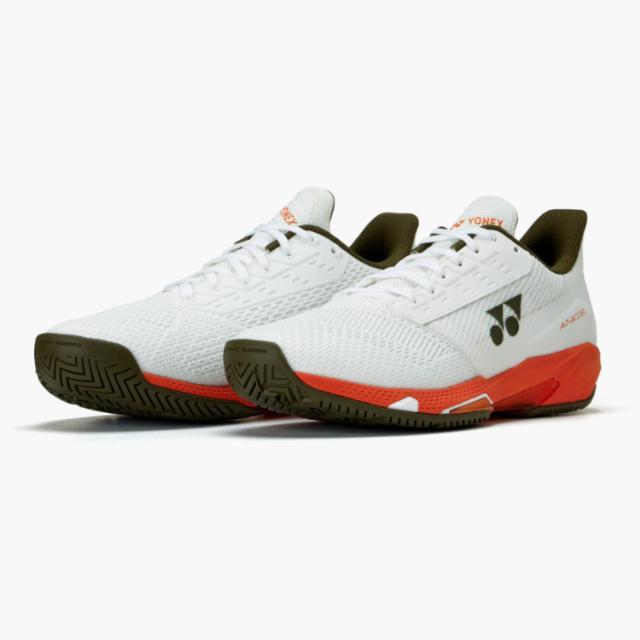YONEX ヨネックス パワークッションアドアクセルLAC ホワイト/オレンジ 25 SHTAALA 386 | スポーツ スポーツ用品 競技 テニス 軟式 硬式 バトミントン 靴 シューズ 軽量 衝撃吸収 パワークッショントレーニング ユニセックス 男女兼用 メンズ レディース