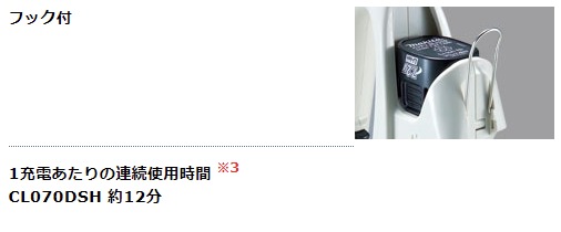 当店だけ！バッテリー充電器も1年保証! マキタ CL070DSH 充電式クリーナー サイクロン付 当店オリジナルセット  7.2V 1.5Ah カプセル式 トリガスイッチ