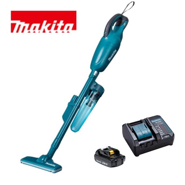 当店だけ！バッテリー充電器も1年保証! マキタ 青 18V コードレス 掃除機 カプセル式 CL180FDZ + サイクロンアタッチメント A-67169 + 軽量バッテリー BL1815N + コンパクト充電器DC18WC 充電式 クリーナー オリジナル CL180FDRF (軽量・コンパクト・静音・サイクロン付ver)